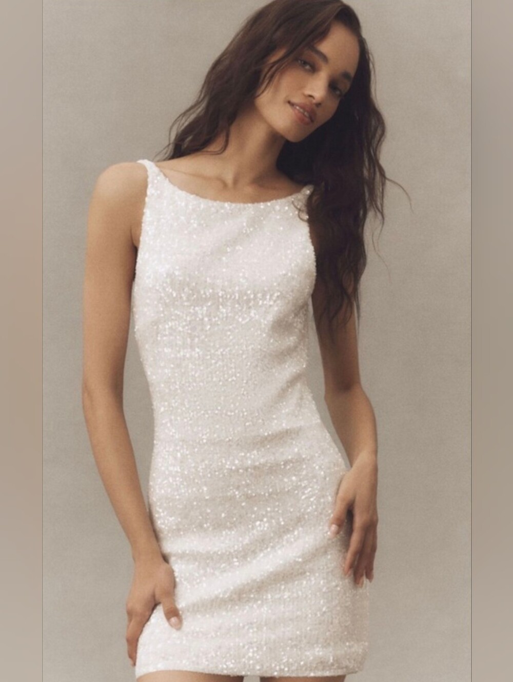Anthropologie Mare Mare White Sequin Mini Dress NEW NWT Size XS - Picture 4 of 13